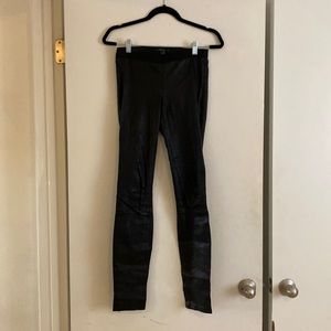 theory 100% lamb leather seamed leggings size 2